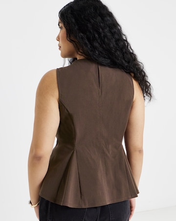 Chocolate Stretch Fit and Flare Blouse