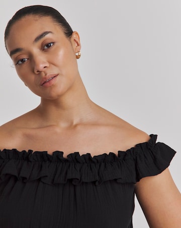 Cheesecloth Maxi Bardot Beach Dress