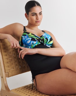 Fantasie Talm Beach Twist Front V Neck Adjustable Leg Swimsuit Black