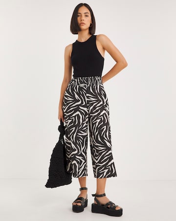 Textured Shirred Waist Culottes