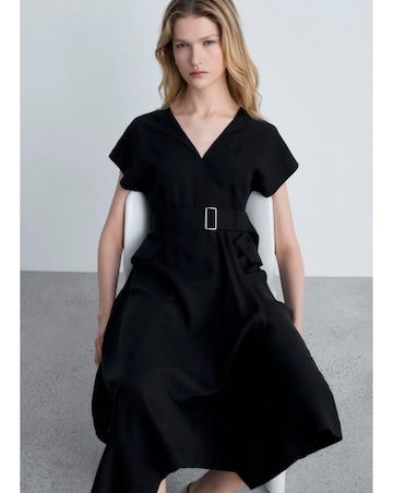 Mango Asymmetrical Dress with Belt