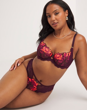 Ann Summers Luminescent DD+ Balcony Wired Bra Purple Multi