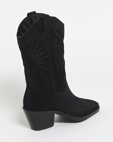 Maeve Suede Western Cowboy Calf Boots - Extra Wide Fit (EEE) & Standard Calf