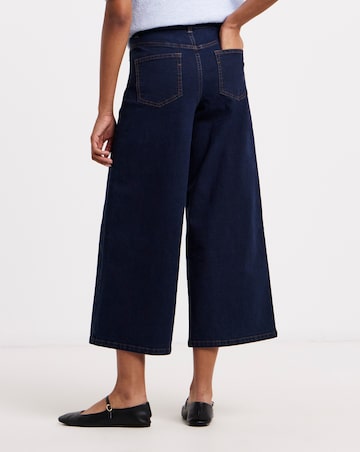 Simply Be Indigo 24/7 Crop Wide Leg Jeans