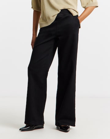 Black Cosy Weekender Wide Leg Jegging