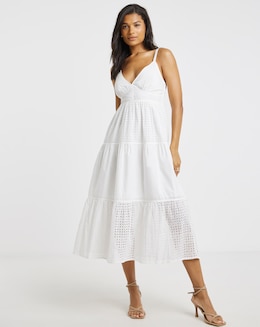 Religion Broderie Anglaise Midi Dress