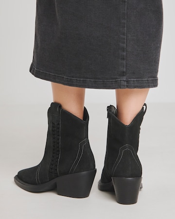 Lagoona Braided Suede Western Boots Extra Wide EEE Fit