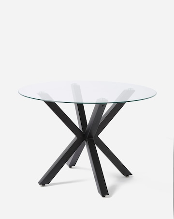 Bodie Black Dining Table with 4 Emilie Chenille Chairs