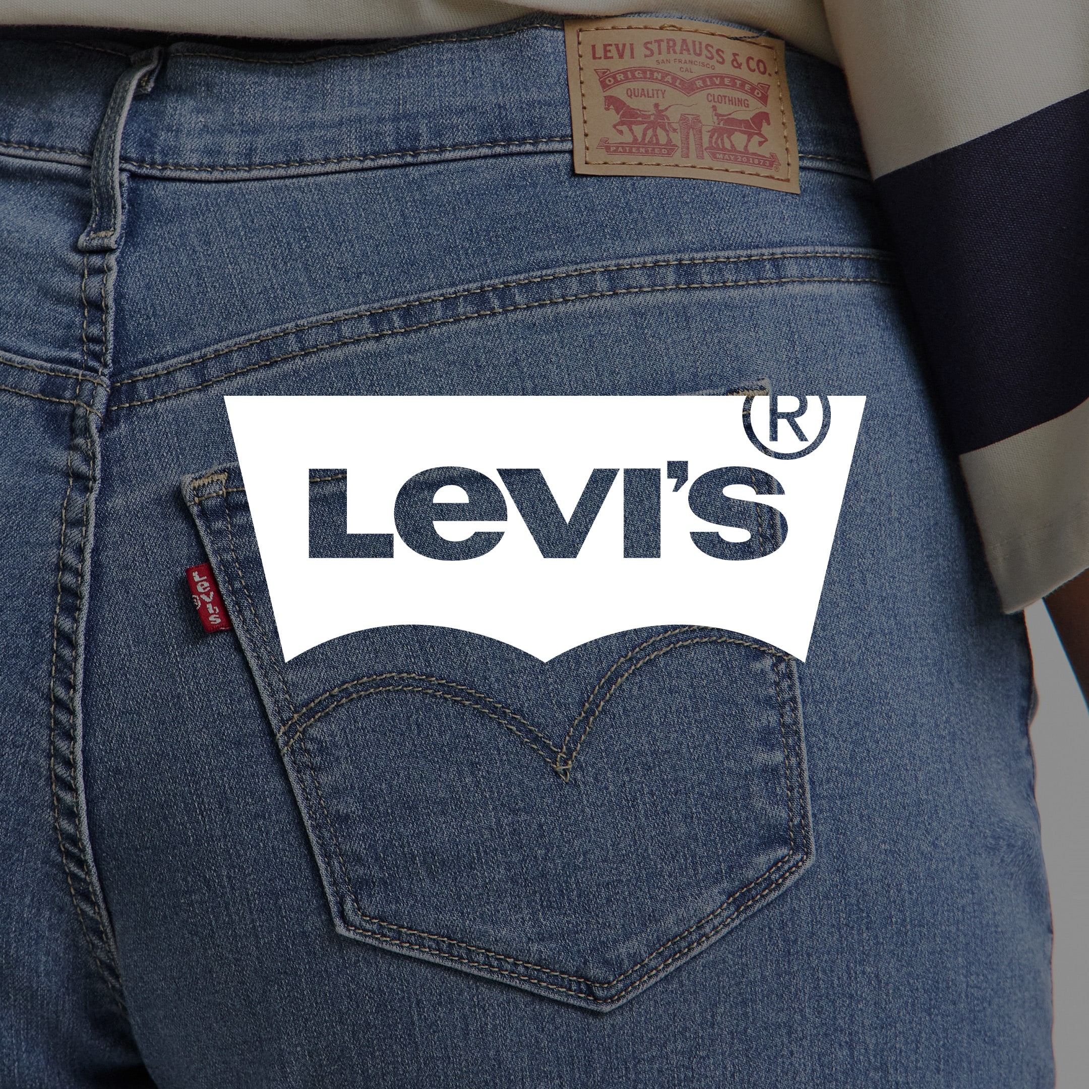 Model wearing Levi's jeans