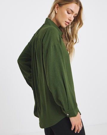 Simply Be Black Bow Button Detail Shirt