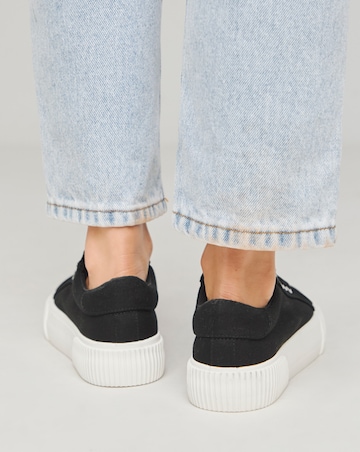 Sicilly Canvas Trainers Chunky Ribbed Sole Wide Fit