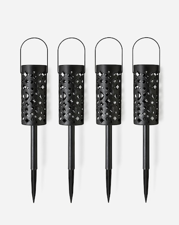 Solar Cut Out Lantern Stake Light Set of 4