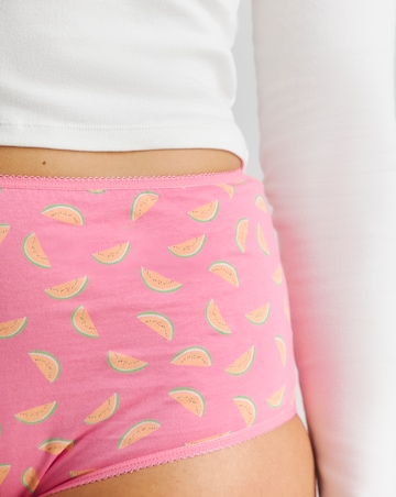 Pretty Secrets (7 Pack) Cotton Full Fit Brief Knickers Fruit Print