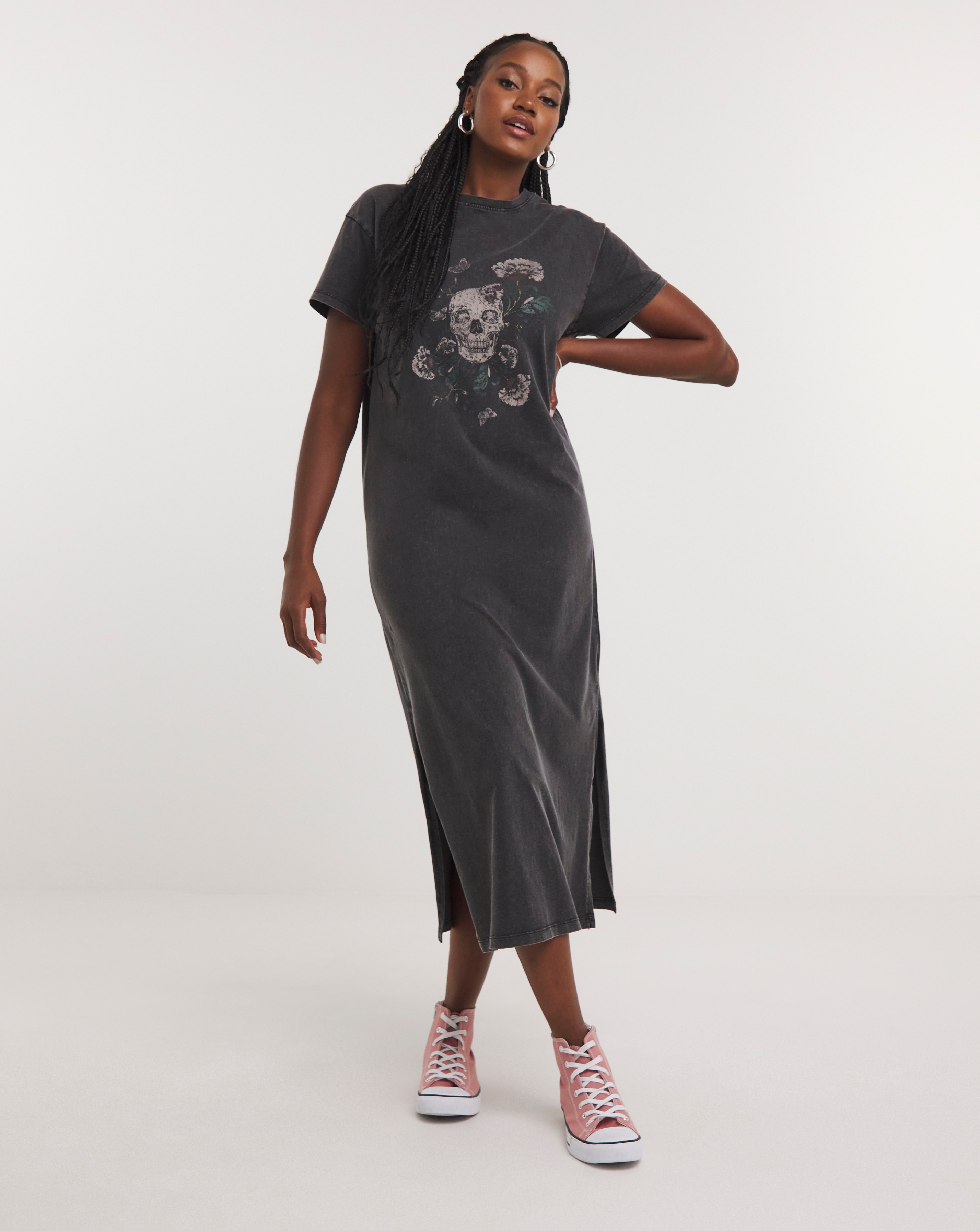 Grey t shirt midi sales dress