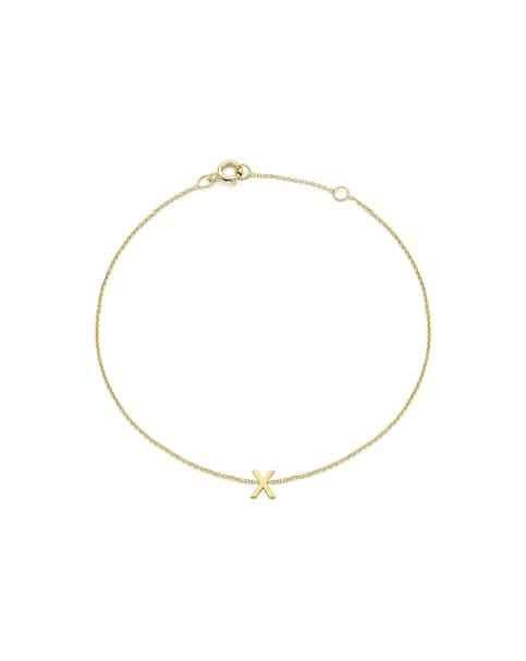 9 Carat Gold A-Z Initial Bracelet