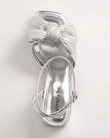 Isla Plisse Bow Low Heel Occasion Sandals Extra Wide EEE Fit