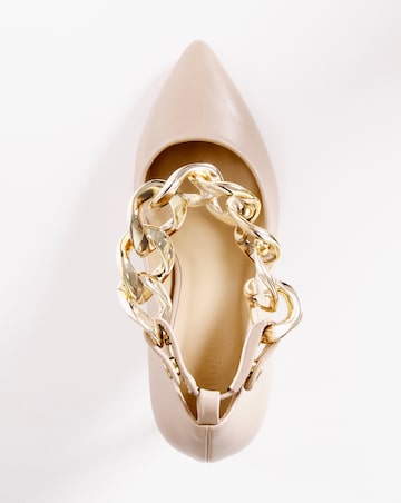 Toulon Removable Chain Heeled Court Shoes - Extra Wide Fit (EEE)