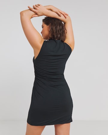 TALA 365 Ruched Side Mock Neck Mini Dress