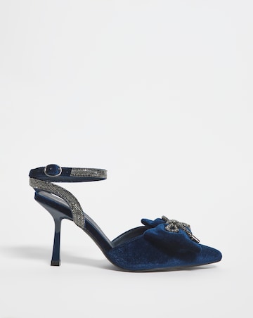 Lorca Velvet Bow Trim Heeled Shoes - Wide Fit (E)