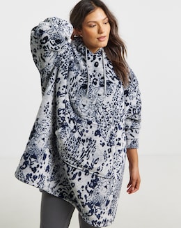 Oversized Leopard Print Hooded Lounge Dress