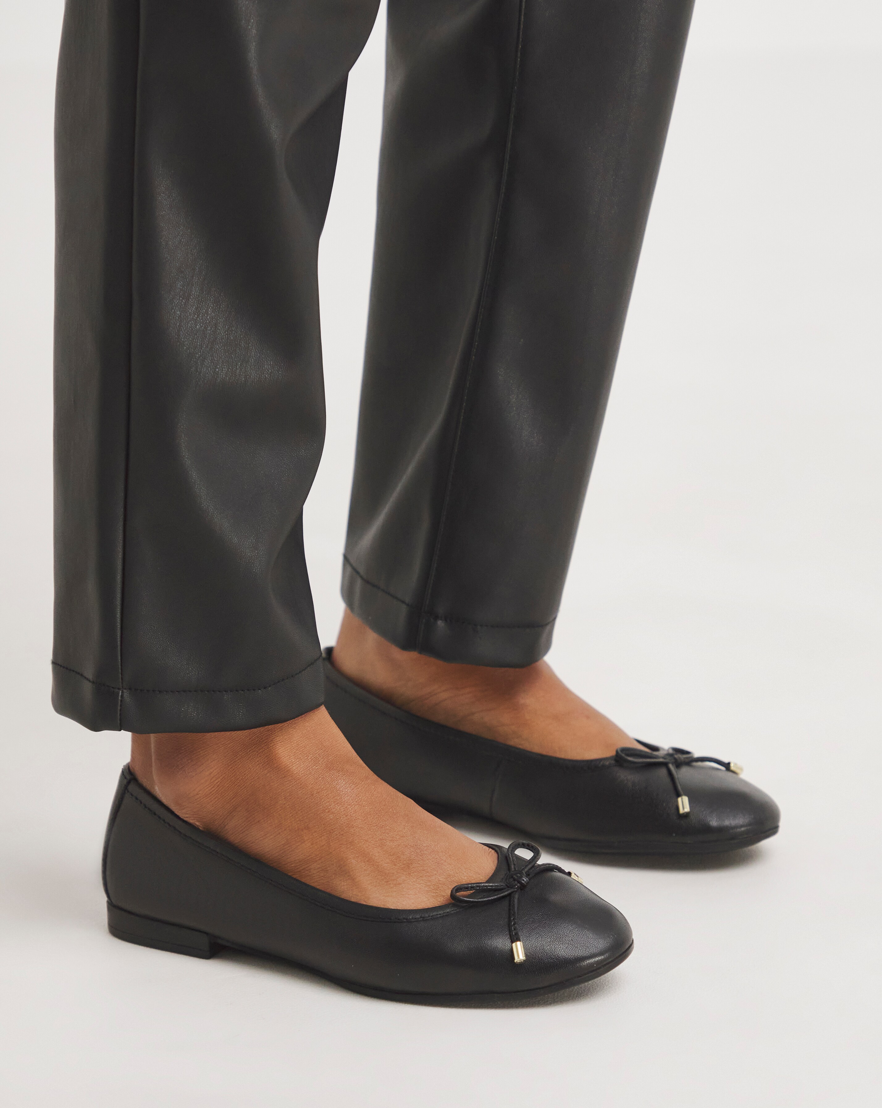 Talia Leather Ballerina Shoes - Wide Fit (E)