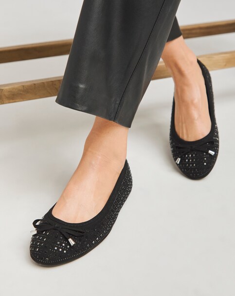 Embellished Ballerina Shoes Wide Fit