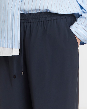 Simply Be Twill Drawstring Wide Leg Trousers