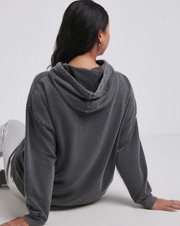 Acid Wash Embellished Hoodie