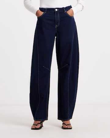 Simply Be Indigo Voluminous Barrel Leg Jean