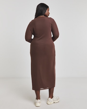 Chocolate Mesh Maxi Dress