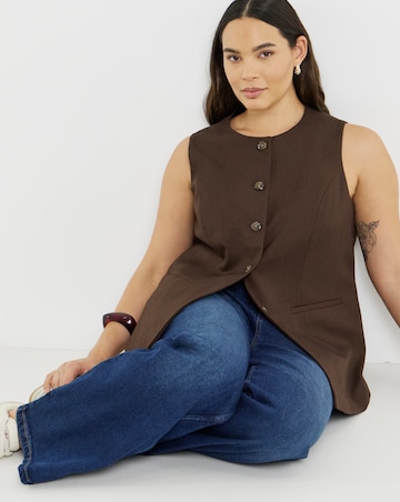 Chocolate Longline Waistcoat