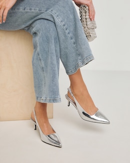 Simply Be Aspen Pointed Toe Slingback Shoes - Extra Wide Fit (EEE)