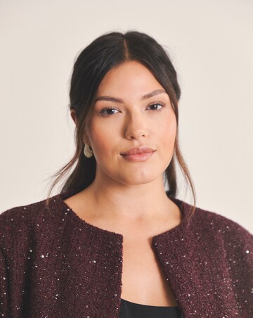 Simply Be Boucle Collarless Jacket With Wool