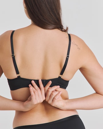 Simply Be Cora Mesh Strappy Plunge Bra Black