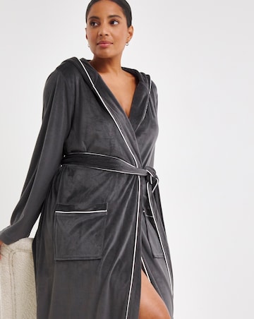 Pretty Secrets Velour Ribbed Maxi Dressing Gown
