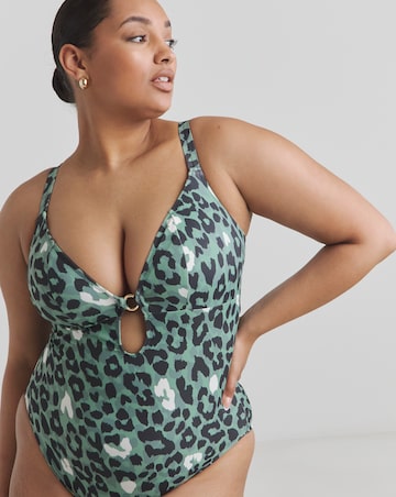 Elomi Jungle Bay Non Wired Plunge Swimsuit Olive