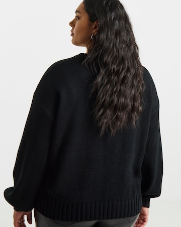 Lovedrobe Star Moon Sequin Christmas Jumper