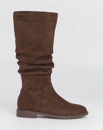 Pebble Knee High Ruched Boots - Standard Fit (D) & Standard Calf