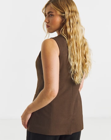 Chocolate Longline Waistcoat