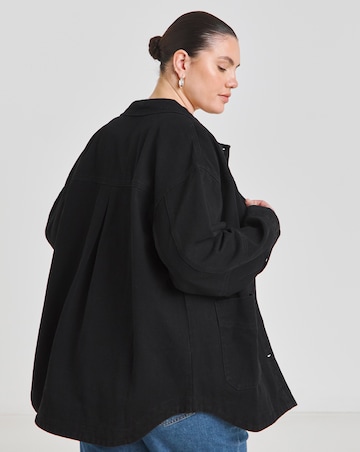 Simply Be Black Utility Button Through Jacket