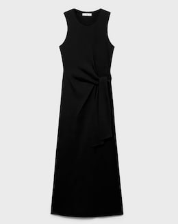 Mango Cotton Midi-Dress with Knot Detail