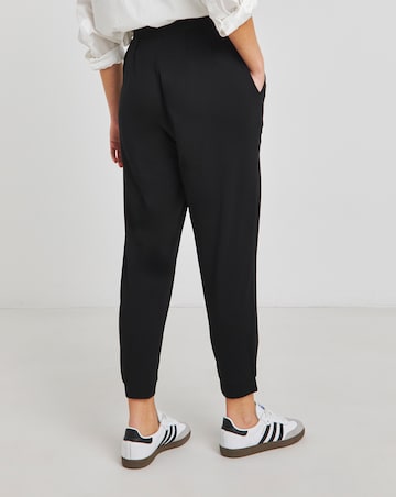 Black Jersey Tapered Trousers