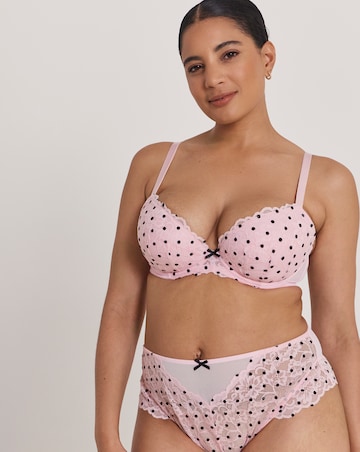 Ann Summers Sexy Lace Planet Flocked Plunge Bra Pink