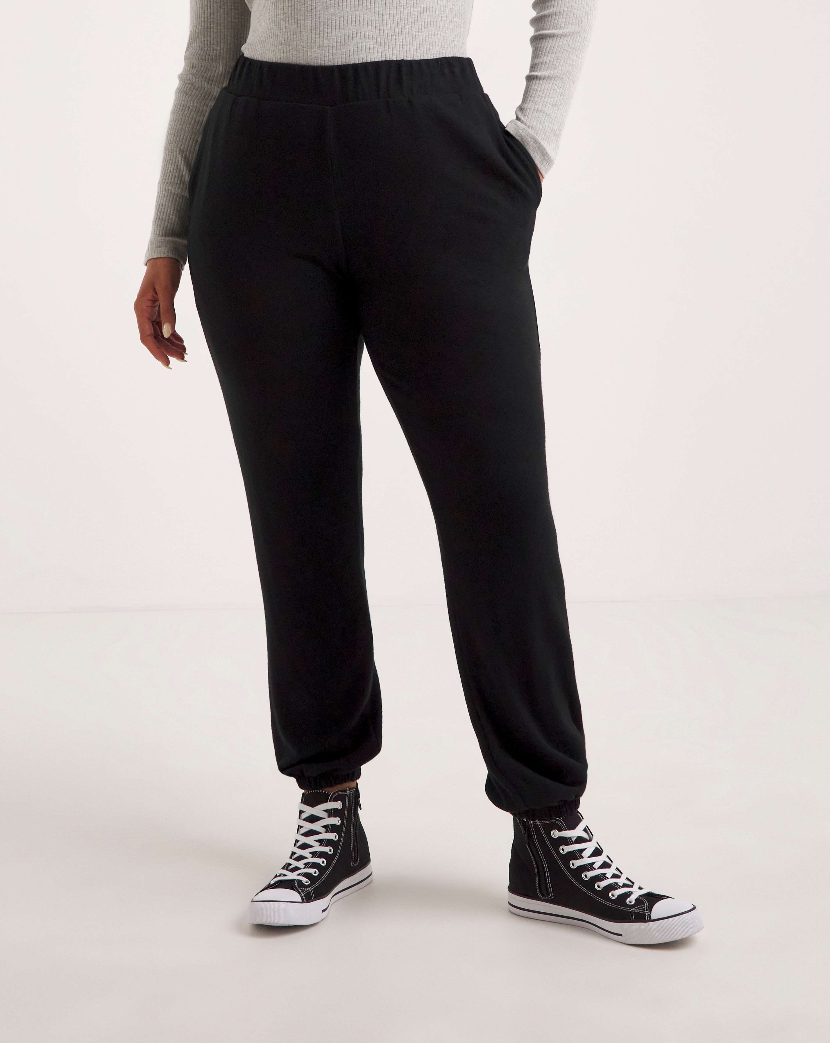 Black soft joggers best sale