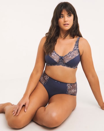 Pretty Secrets 2 Pack Ella Lace Non Wired Full Cup Bras B-H - Navy/Pink