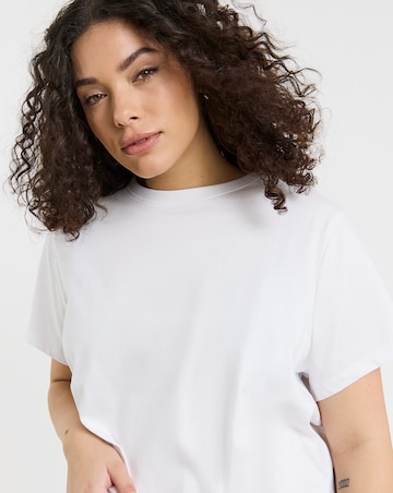 Black, White & Grey 3 Pack Pure Cotton Curved Hem T-Shirts