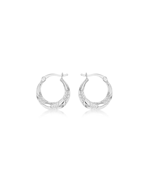 Sterling Silver Rope Hoop Earrings