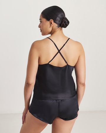 Ann Summers Adoration Satin And Lace Cami Set Black