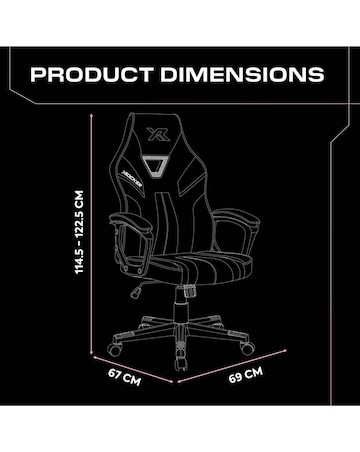 X Rocker Tempest Ergonomic PC Office Gaming Chair - Grey / Pink