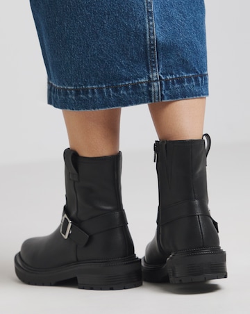 Vada Classic Multi Buckle Biker Boots - Extra Wide Fit (EEE)